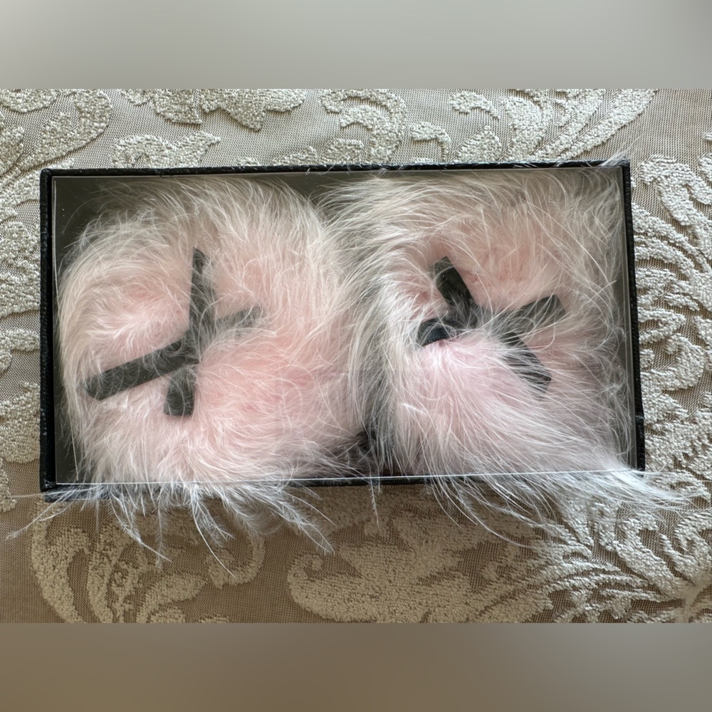 Nippies Nipple Pasties Pink Marabou Black Bows Boudoir Accessories